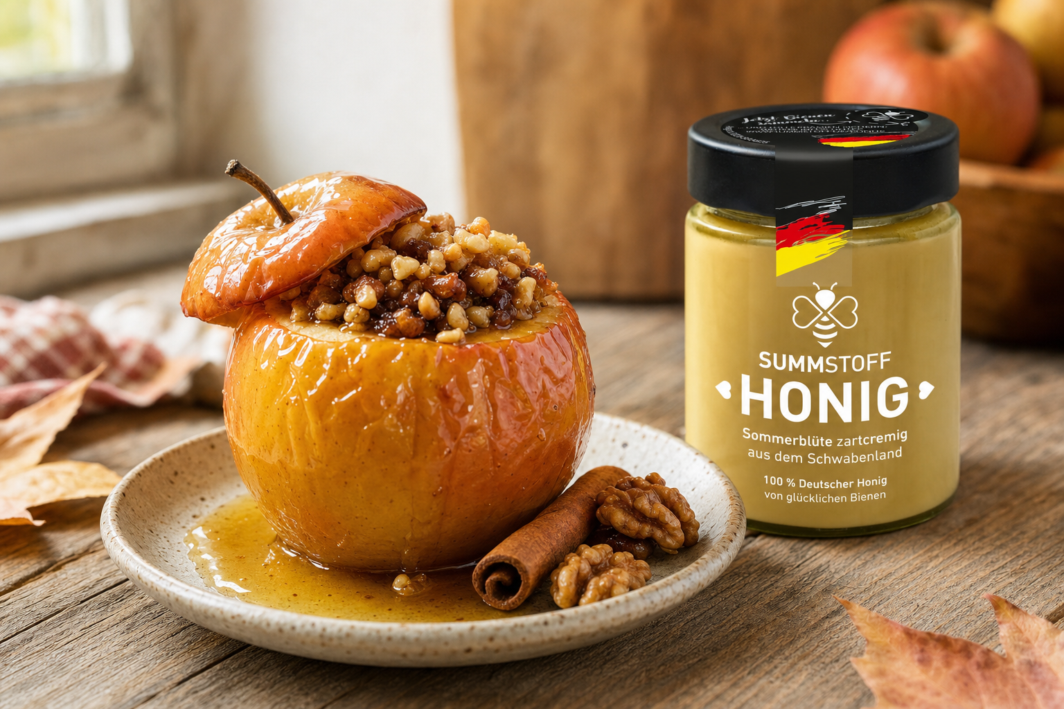 Bratapfel mit Honig und Nüssen