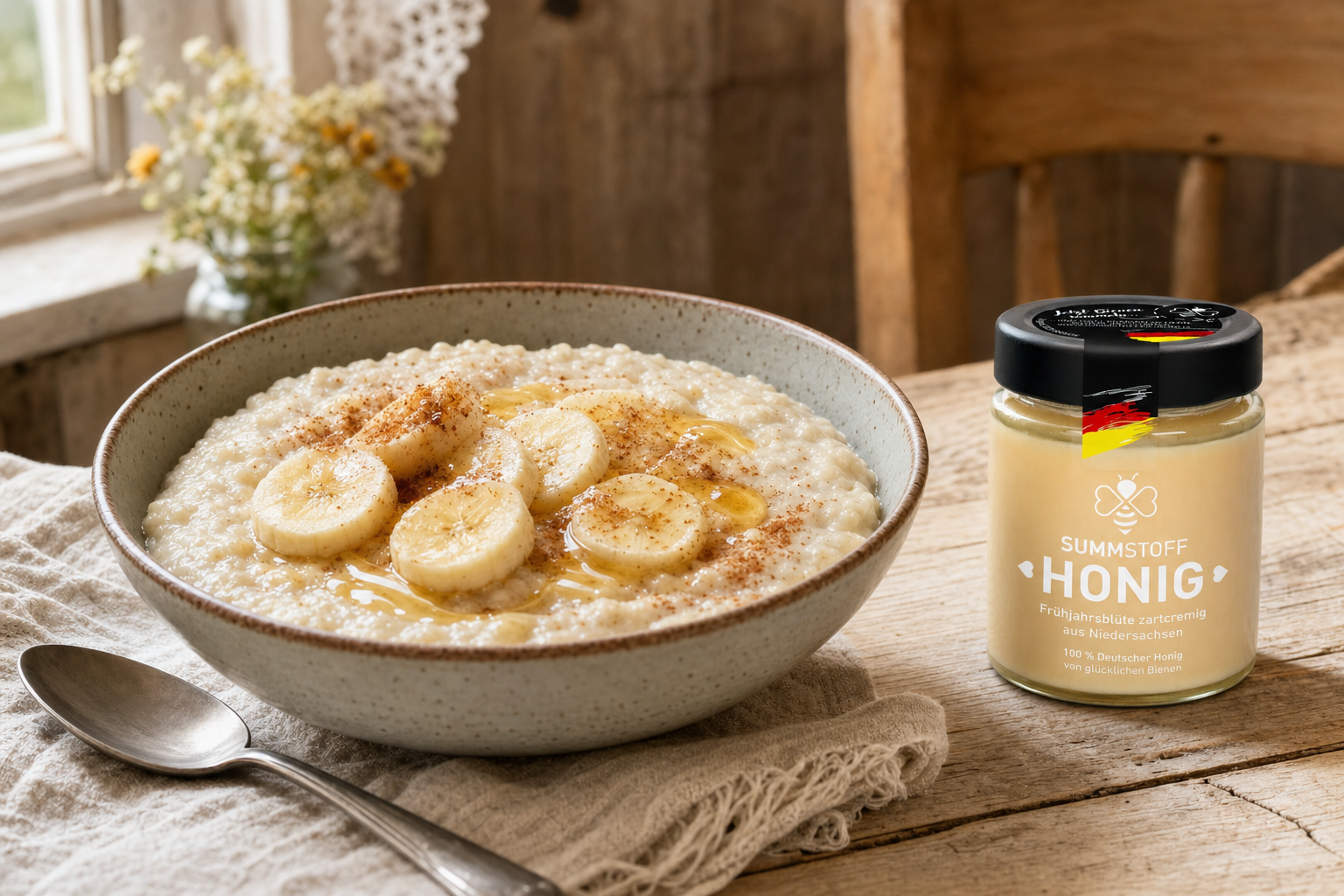 Honig-Porridge mit Banane