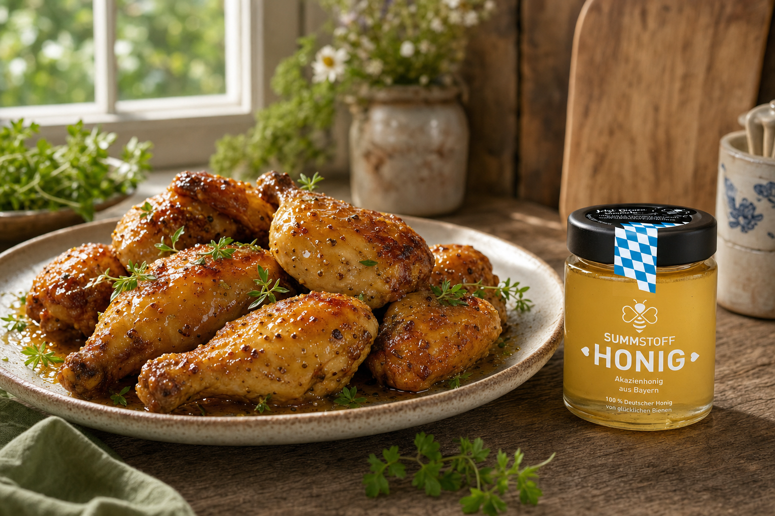 Honig-Senf-Hähnchen aus dem Ofen