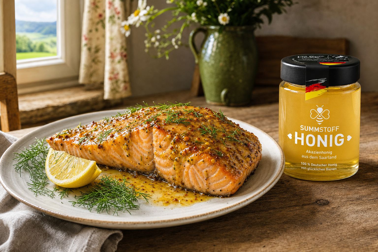 Honig-Senf-Lachs aus dem Ofen