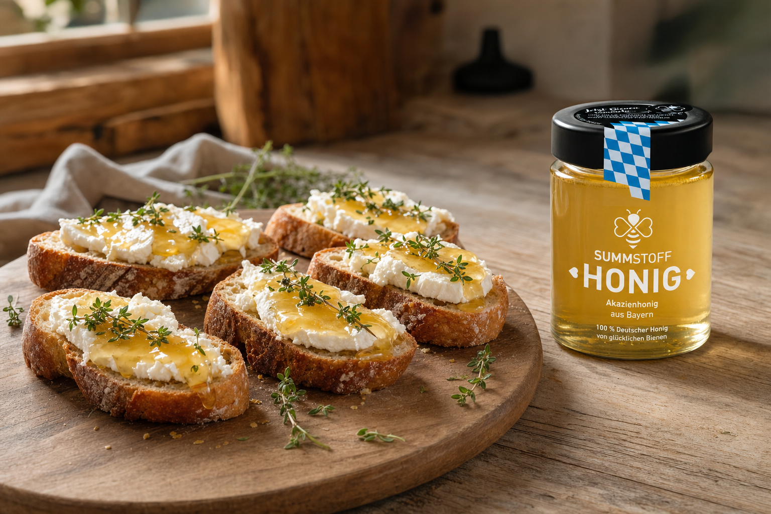 Honig-Ziegenkäse-Crostini