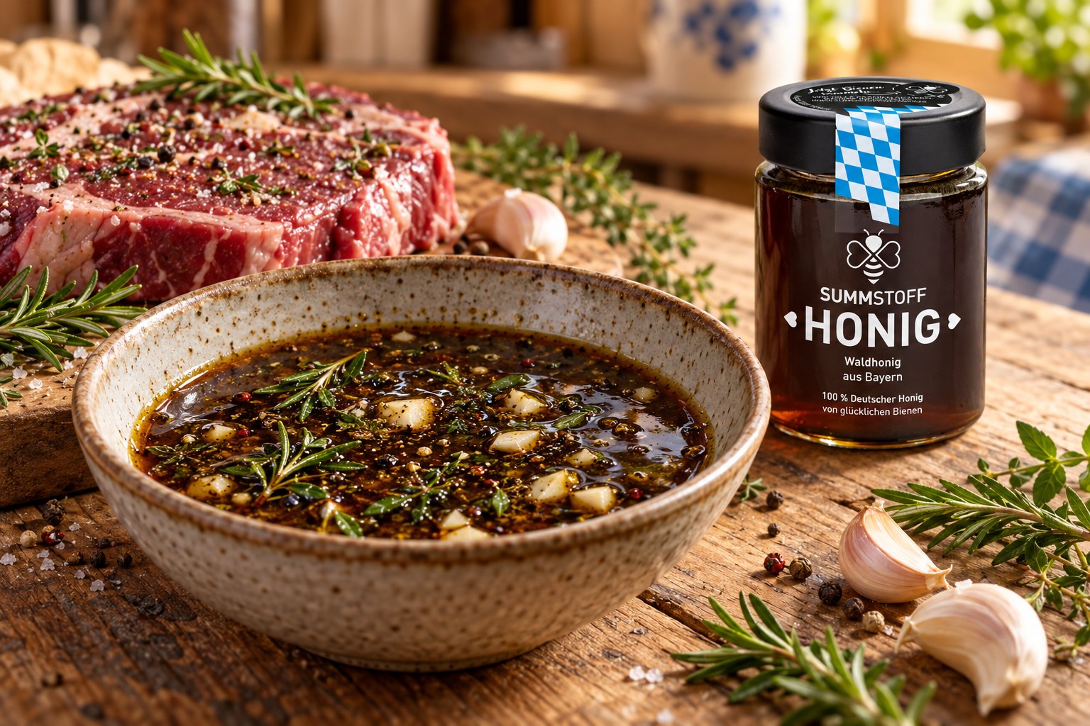 Waldhonig-Balsamico-Marinade für Rindfleisch