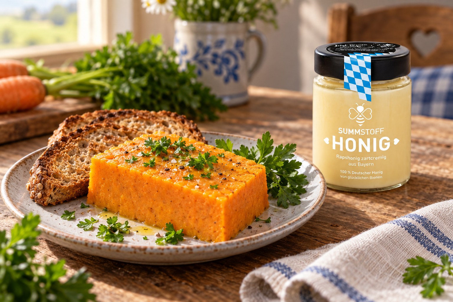 Rapshonig-Möhren-Terrine als Vorspeise